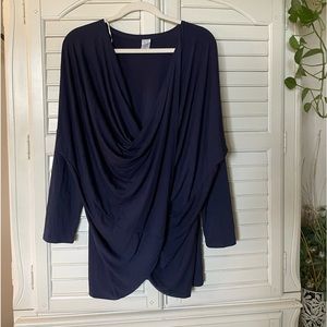 Splendid Navy Blue Dolman Sleeve Tunic Top Small